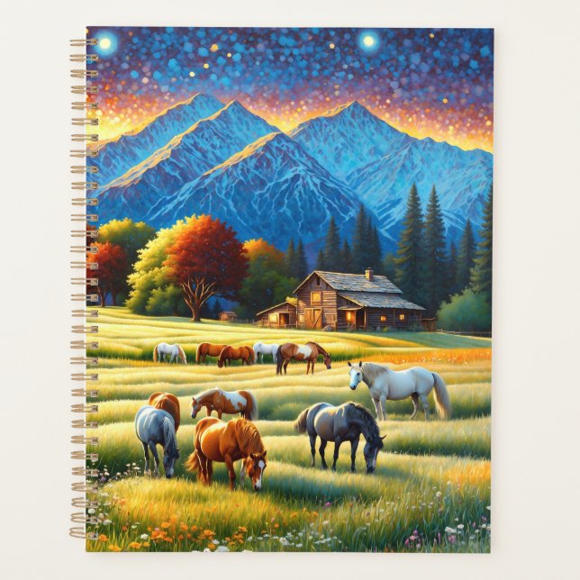 Horse on Farm Wildflower Meadow Planner (Front)