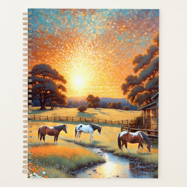 Horse on Farm Wildflower Meadow Planner (Front)
