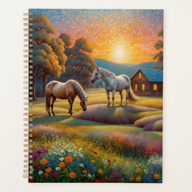Horse on Farm Wildflower Meadow Planner (Front)