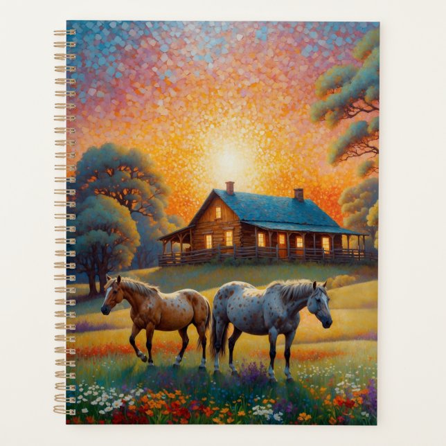 Horse on Farm Wildflower Meadow Planner (Front)