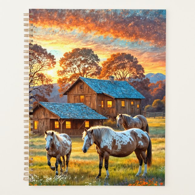 Horse on Farm Wildflower Meadow Planner (Front)