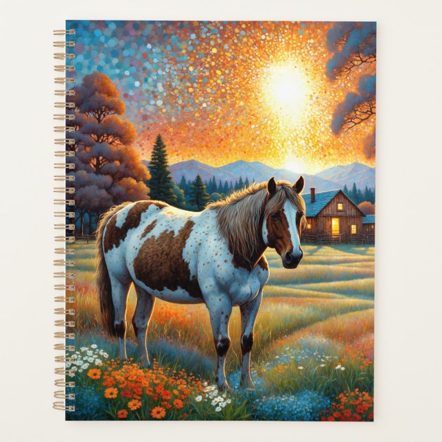 Horse on Farm Wildflower Meadow Planner (Front)