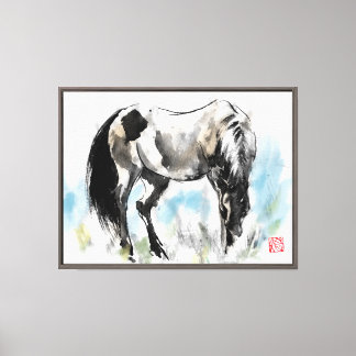 Horse on grass For Your living room Canvas Print
