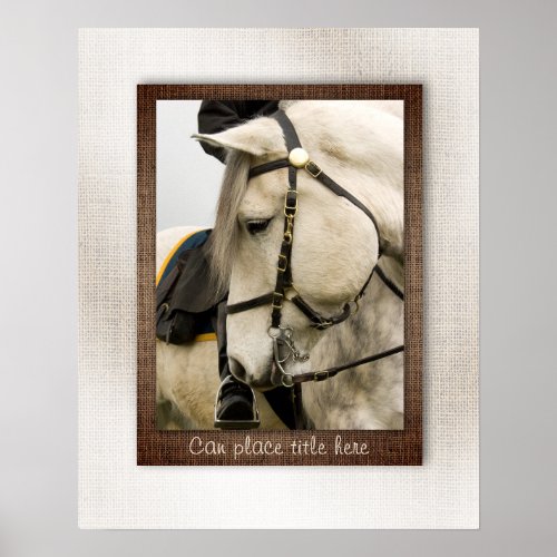 Horse on Rustic Texture and Raised Effect Poster