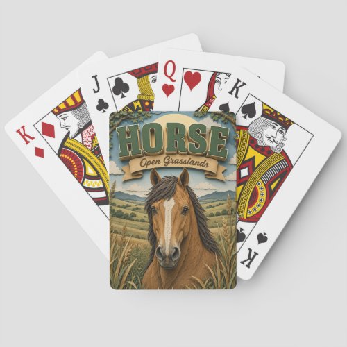 Horse Open Grasslands POPCUT Poker Cards