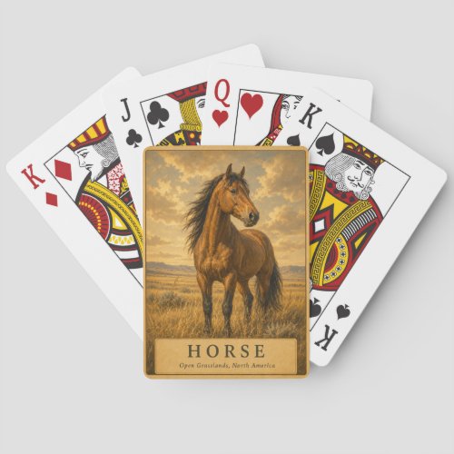 Horse Open Grasslands VINTAGE Poker Cards