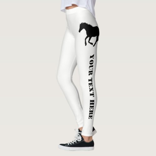 Horse or pony custom text leggings