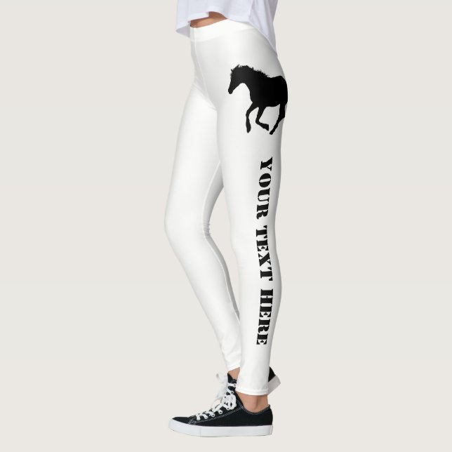 Horse or pony custom text leggings (Left)