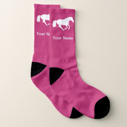 Horse or pony custom text socks