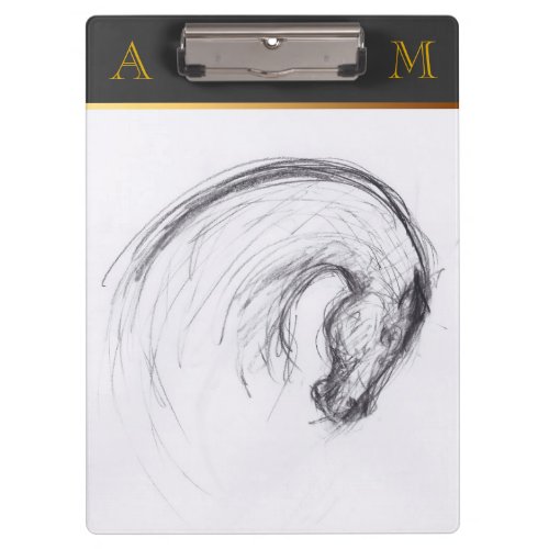 Horse _ Original Drawing _ Monogram Clipboard