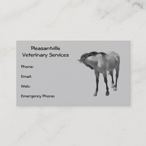 Horse Original Pencil Art Veterinary Services Business Card