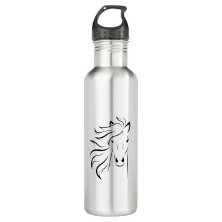 Horse Outline Stainless Steel Water Bottle