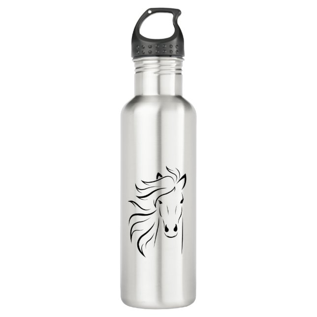Horse Outline Stainless Steel Water Bottle (Front)