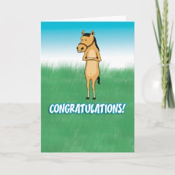 Horse Outstanding In Field Congratulatios Card by chuckink at Zazzle