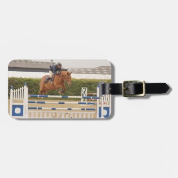 Horse Over Fence Luggage Tag by HorseStall at Zazzle