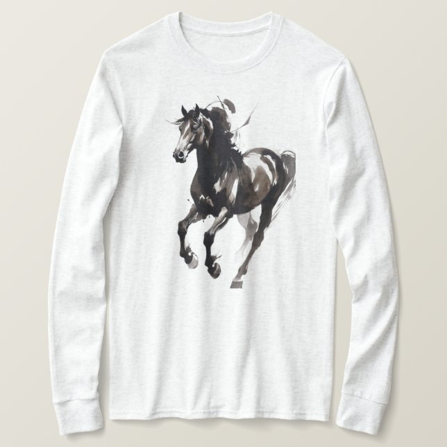 Horse Painting Long Sleeves Top (Design Front)