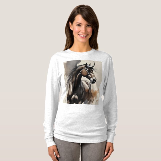 Horse Painting Long Sleeves Top (Front Full)