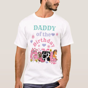 Horse Party Dad of the Birthday Girl Rodeo Cowgirl T-Shirt
