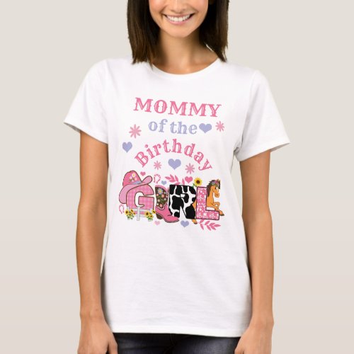 Horse Party Mom of the Birthday Girl Rodeo Cowgirl T_Shirt