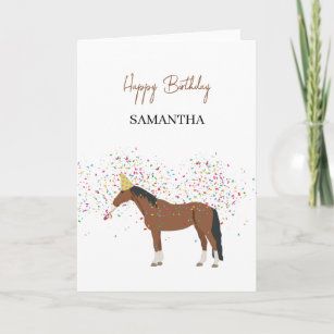 Horse Partying Farm Animals Birthday  Card