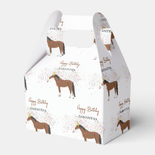 Horse Partying Farm Animals Custom Name Birthday Favor Boxes