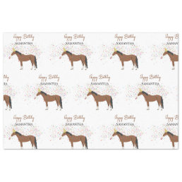 Horse Partying Farm Animals Custom Name Birthday   Tissue Paper