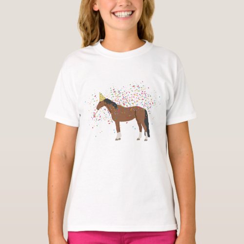 Horse Partying Farm Animals Having a Party  T_Shirt