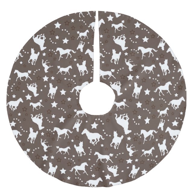 Horse Pattern in Brown Tree Skirt (Front)