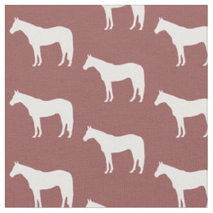 Horse Pattern on Red Choose Your Color Fabric