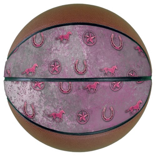 Horse Pattern Pink Basketball