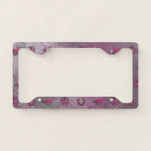 Horse Pattern (Pink) License Plate Frame