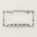 Horse Pattern (pink) License Plate Frame at Zazzle
