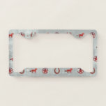 Horse Pattern (red) License Plate Frame at Zazzle