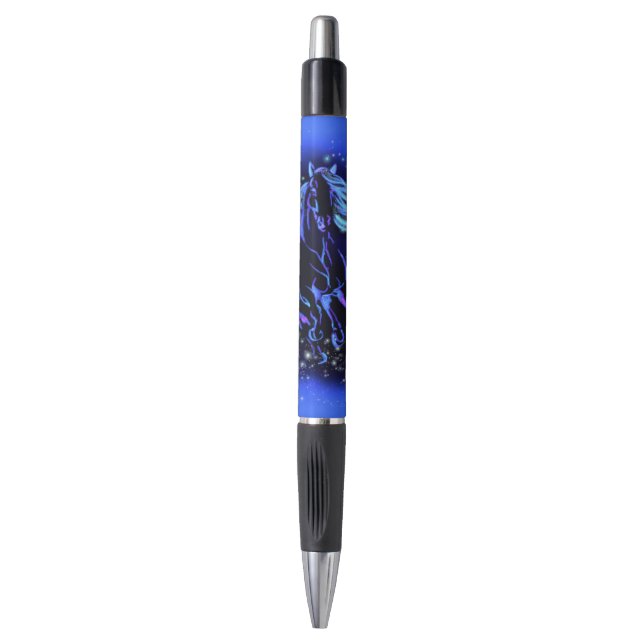 Horse Pen Running In Blue Moonlight Starry Night (Front Vertical)