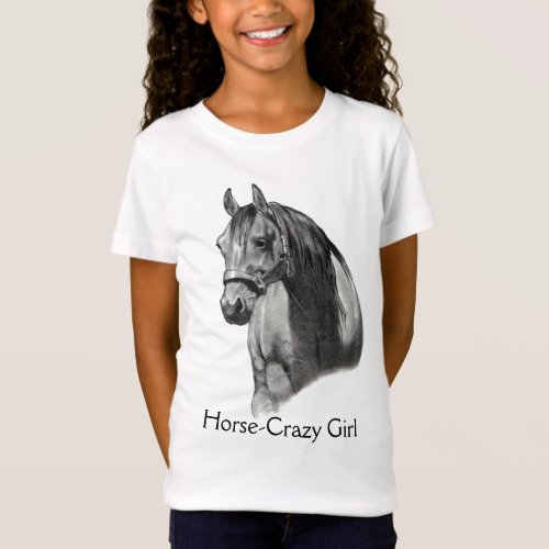 HORSE PENCIL HORSE_CRAZY GIRL T_Shirt