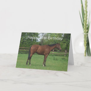 Horse Personalised 21st Birthday Card
