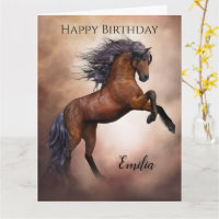 Horse personalised birthday greeting card