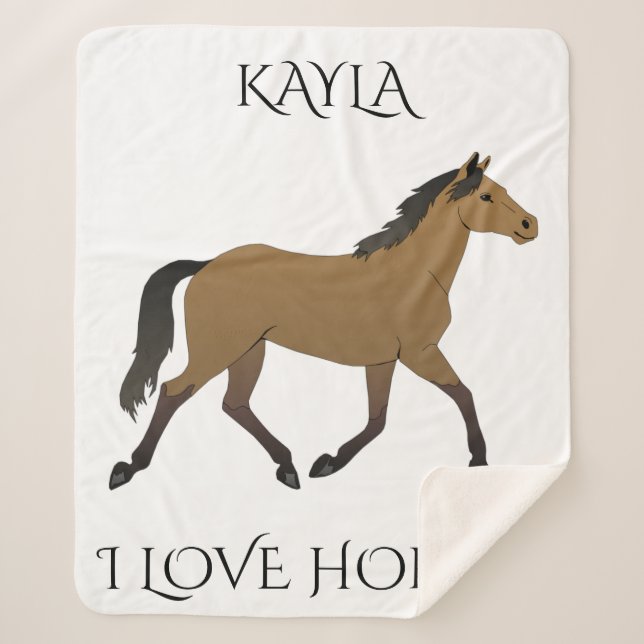 Horse personalized sherpa blanket. blanket (Front)