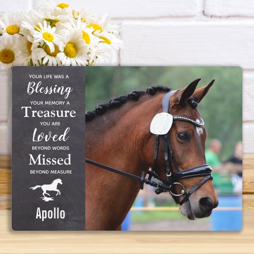 Horse Pet Memorial Custom Photo Remembrance Plaque
