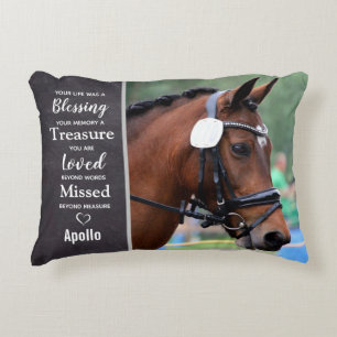 Horse Pet Memorial Remembrance Photo Accent Pillow