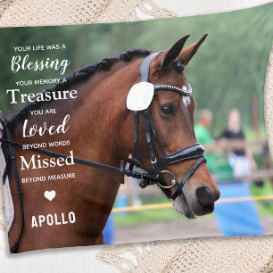 Horse Pet Memorial Sympathy Quote Photo Fleece Blanket
