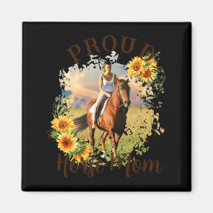 Horse Pet Photo Text Sunflower Accent T Shirt Magnet
