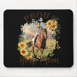 Horse Pet Photo Text Sunflower Accent T Shirt Mouse Pad