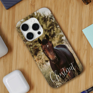 Horse Photo and Name iPhone 15 Pro Case