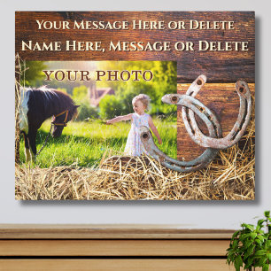 Horse Photo Canvas, with Your Photo and Message Canvas Print
