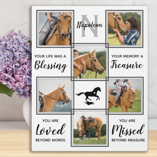 Horse Photo Collage_ Pet Loss Memorial Horse Photo Plaque