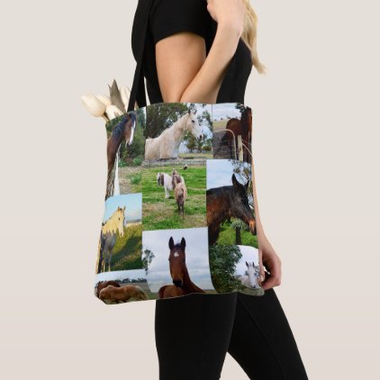 Horse Photo Collage, Tote Bag