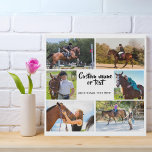Horse Photo Collage White Modern Keepsake Faux Canvas Print<br><div class="desc">This white modern horse photo collage faux canva print is the perfect gift for a young equestrian, serving as a beautiful keepsake that they will cherish forever! Whether for a birthday, Christmas, or as a thoughtful pet memorial gift, this personalized faux canva print allows you to add your own photos...</div>