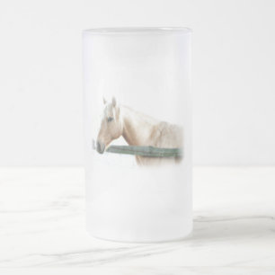 Horse Photo Frosted Glass Beer Mug
