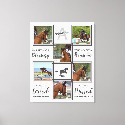 Horse Photo Montage Pet Memorial Canvas Print